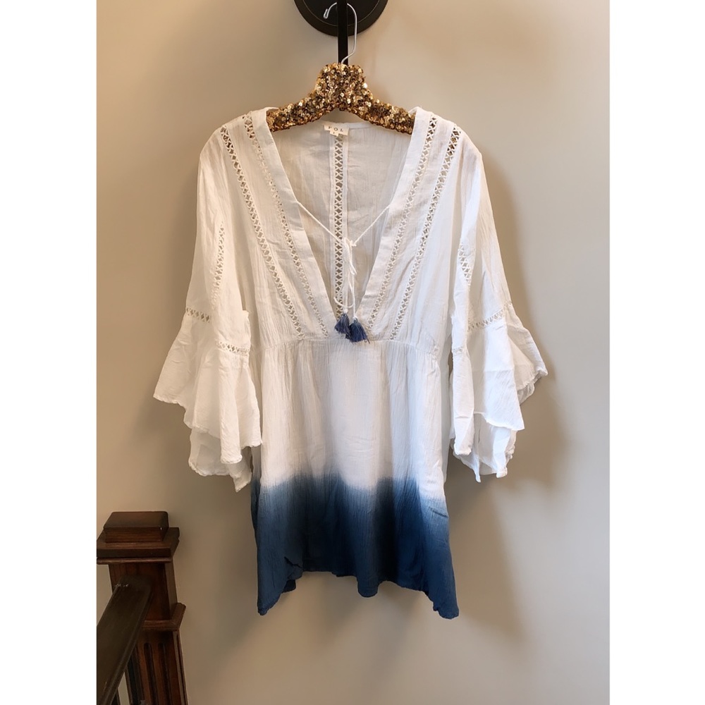 5⭐️Rated LAST 2!🌺Ombré Dip Dye Boho Peasant Dress - Picture 7 of 7